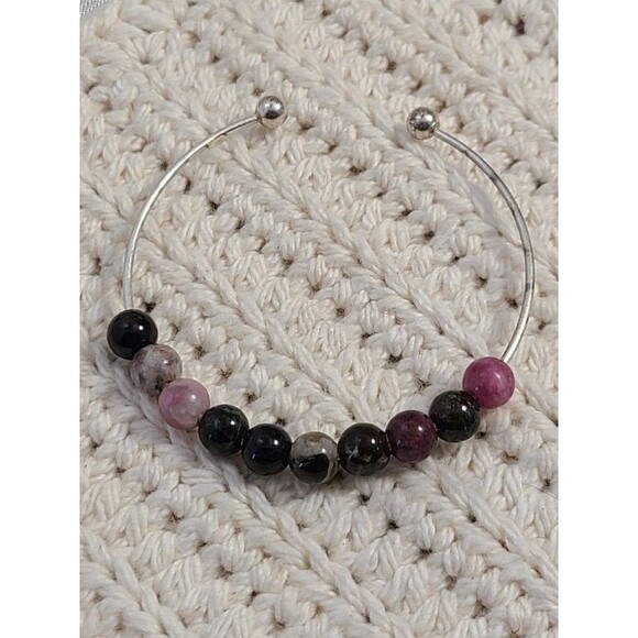Sterling Silver Tourmaline Bracelet 925 Multi-Color Gemstone Beads Size 7.5" - Picture 2 of 6
